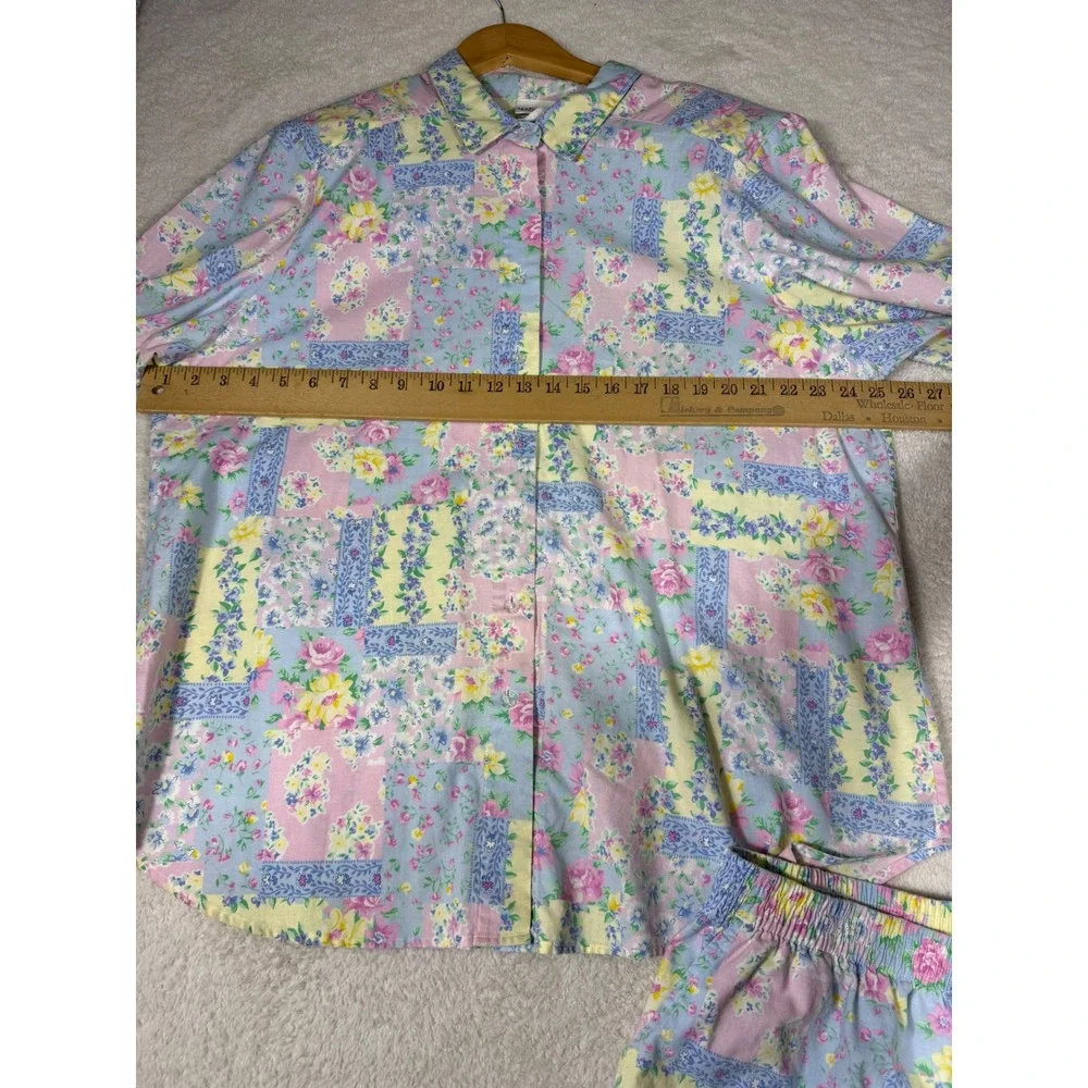 Napa Valley Floral Patchwork Set Womens 20W‎ Pastel Pink Blue Good Vintage 90s